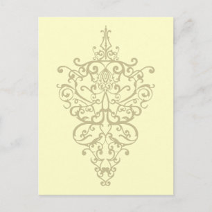 filigree yellow postcard