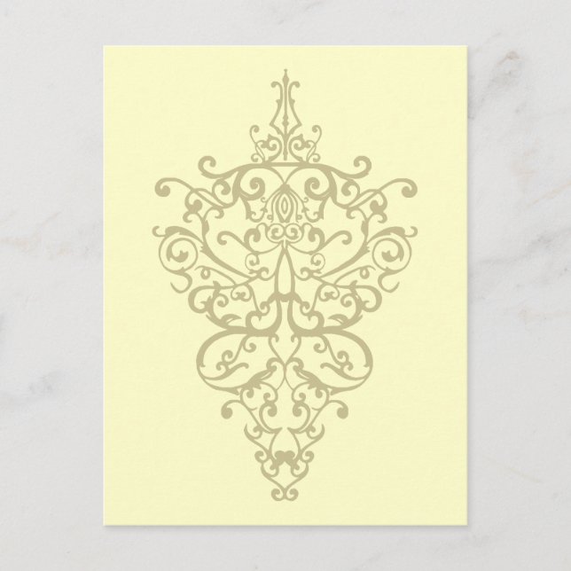 filigree yellow postcard (Front)