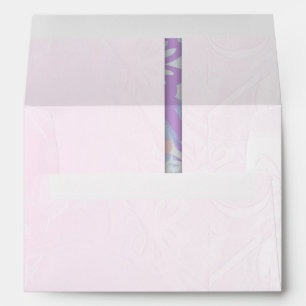 Filigreed Wedding Pink Silk Damask Flower Envelope