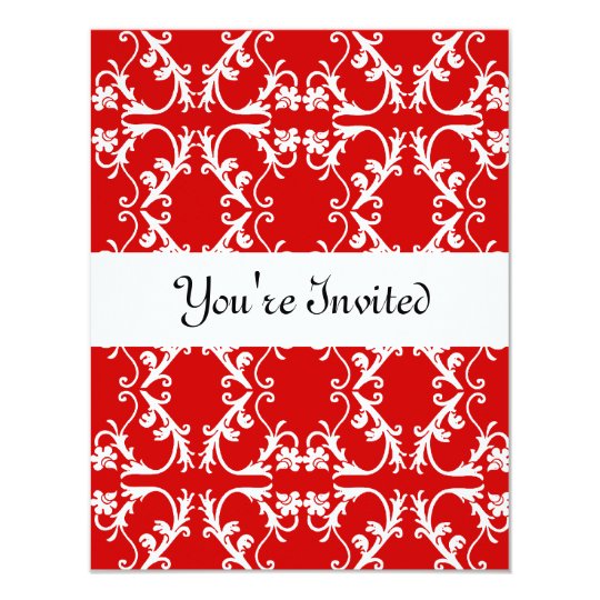 FiligreeWhite, WhiteStripe, You're Invited Card
