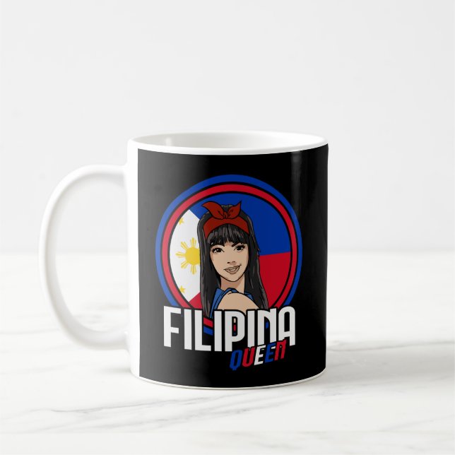 Filipina Queen Filipino Flag Philippines Pilipina  Coffee Mug (Left)