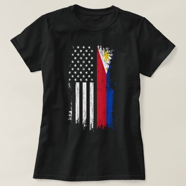 Filipino American Flag  Pride Philippines s T-Shirt (Design Front)