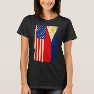 Filipino American Philippines America USA Flag T-Shirt