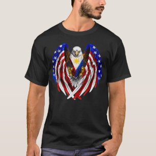 Filipino American Philippines USA Flag Eagle T  T-Shirt