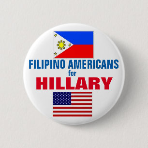 Filipino Americans for Hillary 2016 6 Cm Round Badge