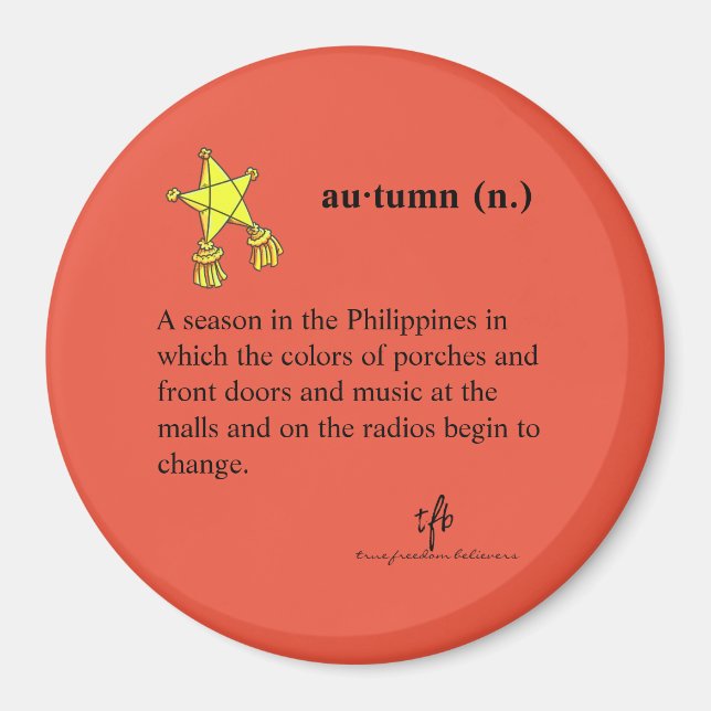 Filipino Autumn Circle Magnet (Front)