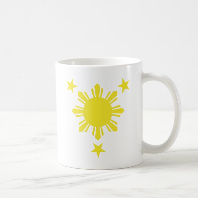 Filipino Basic Sun and Stars - Yellow Coffee Mug (Right)