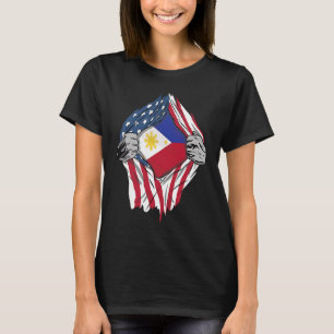 Filipino Blood Inside Me Philippines Flag T-Shirt
