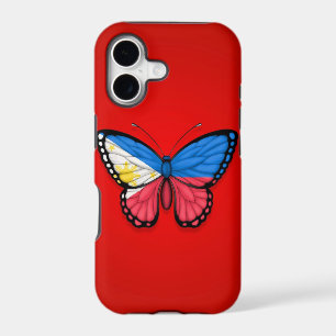 Filipino Butterfly Flag on Red