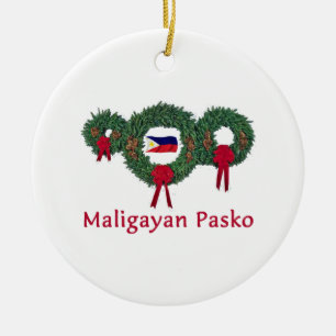 Filipino Christmas 2 Ceramic Tree Decoration