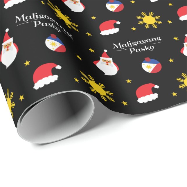 Filipino Christmas Maligayang Pasko Wrapping Paper (Roll Corner)