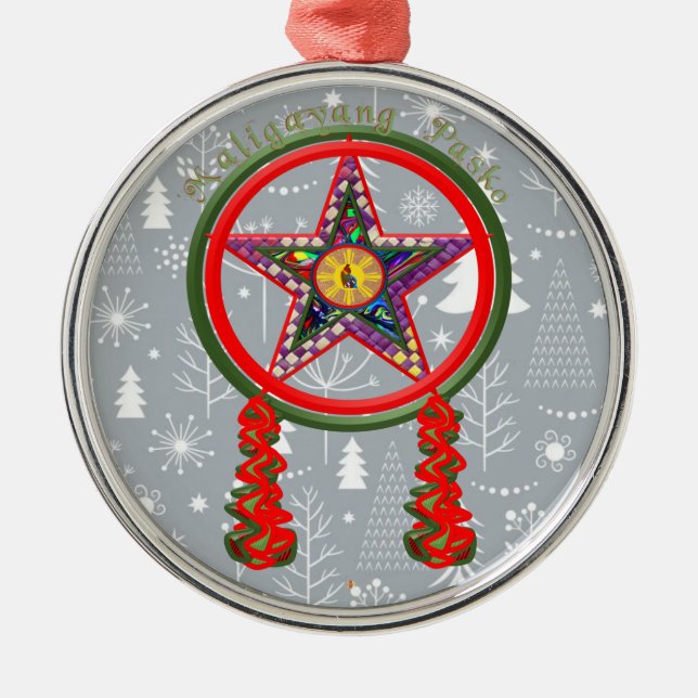 Filipino Christmas Parol Metal Ornament (Front)