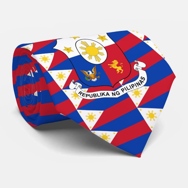 Filipino Flag & Coat of Arms, Flag of Philippines Tie (Rolled)