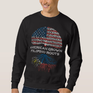 Filipino Flag Gift Women Men American Grown Roots  Sweatshirt