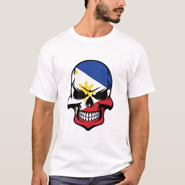 Filipino Flag Skull T-Shirt (Front)