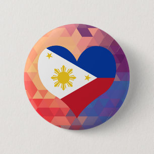 Filipino Flag Star On A Bokeh 6 Cm Round Badge
