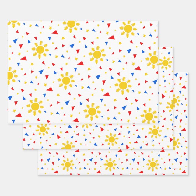 Filipino Flag Wrapping Paper Sheet (Set)