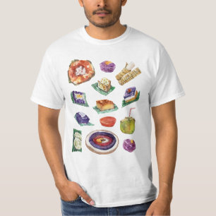 Filipino Food Delicacies in Watercolor Pinoy T-Shirt