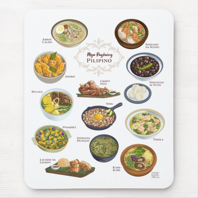 Filipino Food / Dishes / Cusine Mouse Pad (Front)