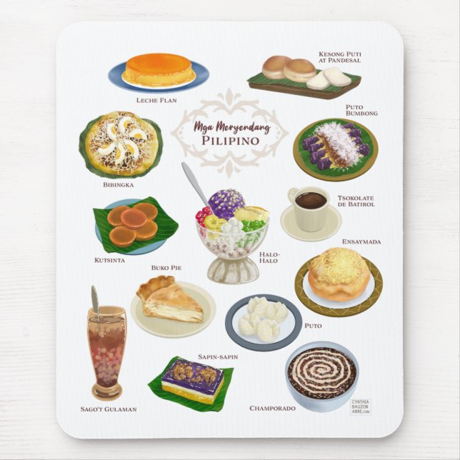 Filipino Food / Meryenda / Desserts Mouse Pad (Front)