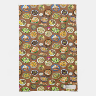 Filipino Food Pattern Tea Towel