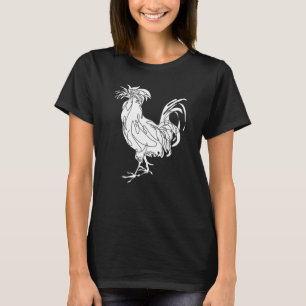Filipino Gamecock Cockfighting Fowl White Rooster  T-Shirt