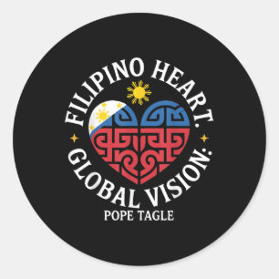 Filipino Heart Global Vision Pope Tagle Classic Round Sticker