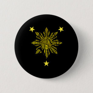 Filipino Heritage - Polynesian Tribal Warrior Tatt 6 Cm Round Badge