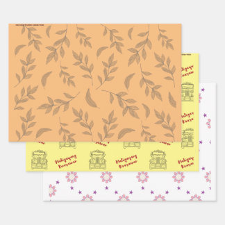Filipino inspired Gift Wrapping Paper Set of 3