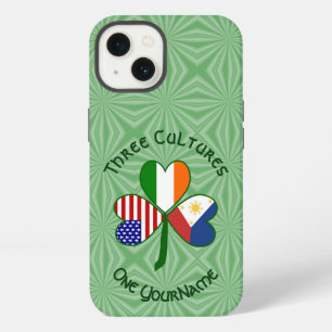 Filipino Irish American Flags Shamrock Personalise iPhone 13 Case
