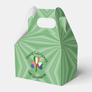 Filipino Irish USA Shamrock Flag Personalised  Favour Box