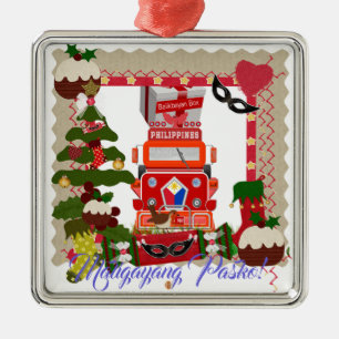 Filipino Lantern, Parol, Flag, Balikbayan Box Metal Ornament