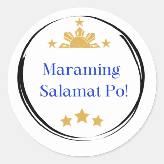 Filipino Logo Classic Round Sticker (Front)