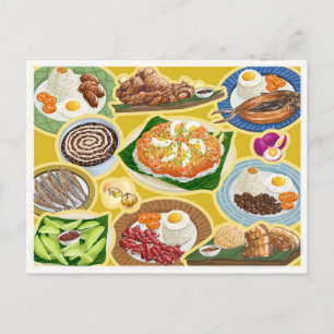 Filipino Meals / Pinoy Comfort Food Postcard