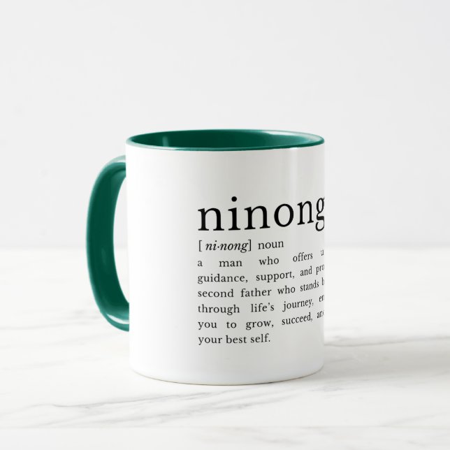 Filipino Ninong Definition Mug, Godfather Gift Mug (Front Left)