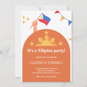 Filipino Party Invitation Birthday Dinner Invite