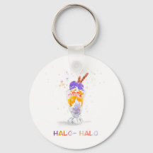 Filipino Philippine Halo Halo Watercolor Keychain