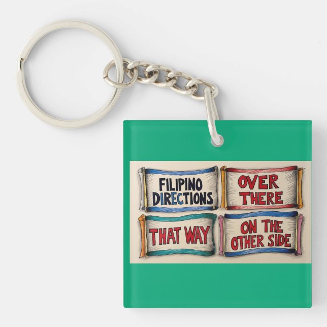 Filipino Street Directions Key Ring (Front)