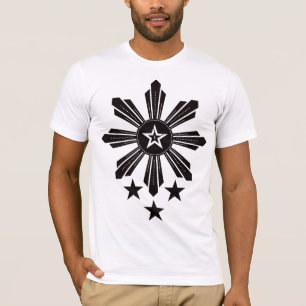 Filipino Sun and Stars - Black T-Shirt