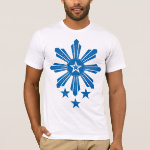 Filipino Sun and Stars - Blue T-Shirt
