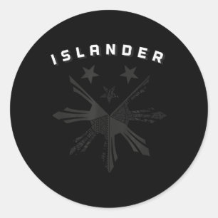 Filipino Warrior Hawaiian Polynesian Tribal Tattoo Classic Round Sticker