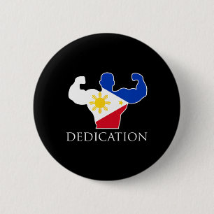 Filipino Weightlifting Philippines Flag Bodybuilde 6 Cm Round Badge