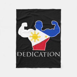 Filipino Weightlifting Philippines Flag Bodybuilde Fleece Blanket