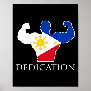 Filipino Weightlifting Philippines Flag Bodybuilde Poster