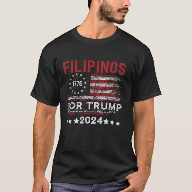 Filipinos For Trump American and Philippines Patri T-Shirt (Front)