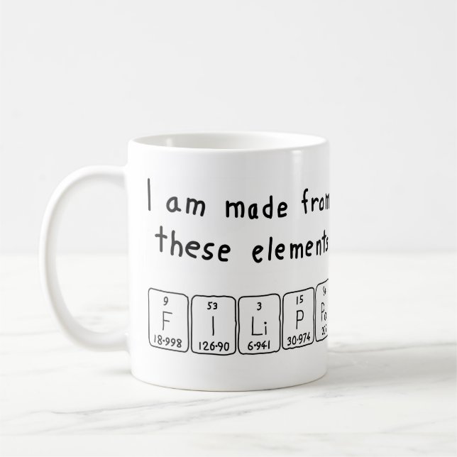 Filippo periodic table name mug (Left)