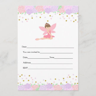 Fill in invitation fairy pink gold