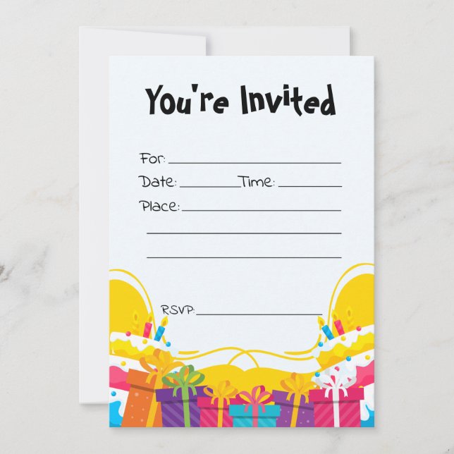 Fill In The Blank Birthday Invitation (Front)
