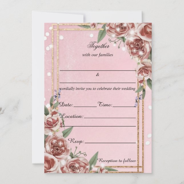 Fill In The Blank Floral Wedding Invitation (Front)