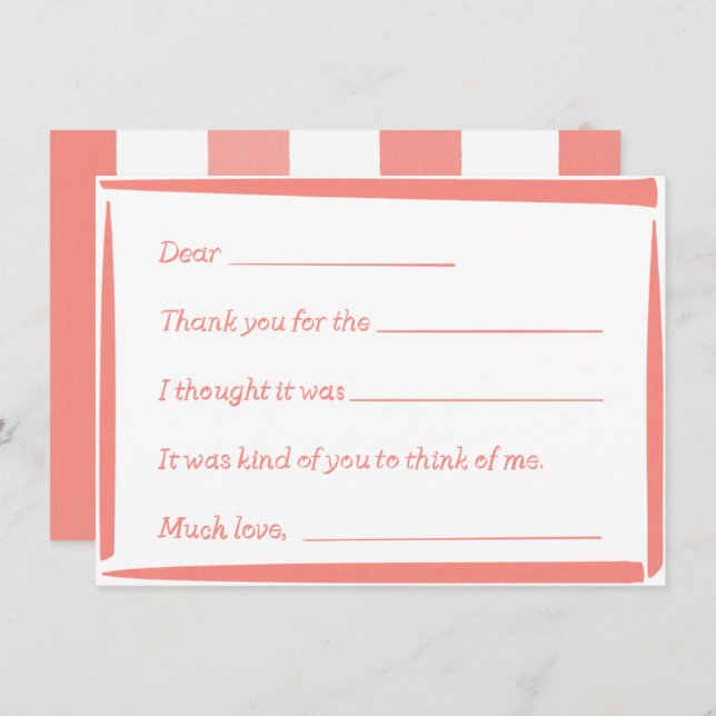 Fill-In-The-Blank "Handwritten" Thank You Notes (Front/Back)